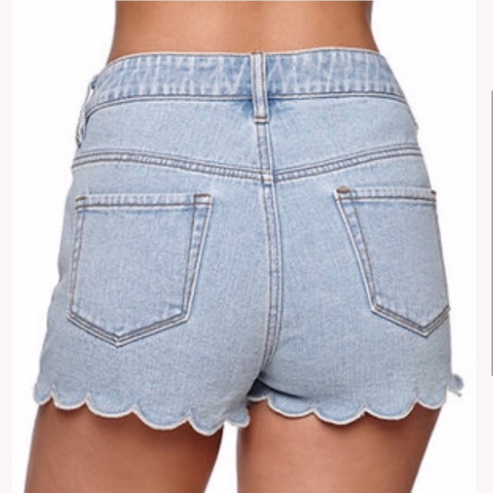 PACSUN | BULLHEAD Scalloped Denim Jean Short sz3